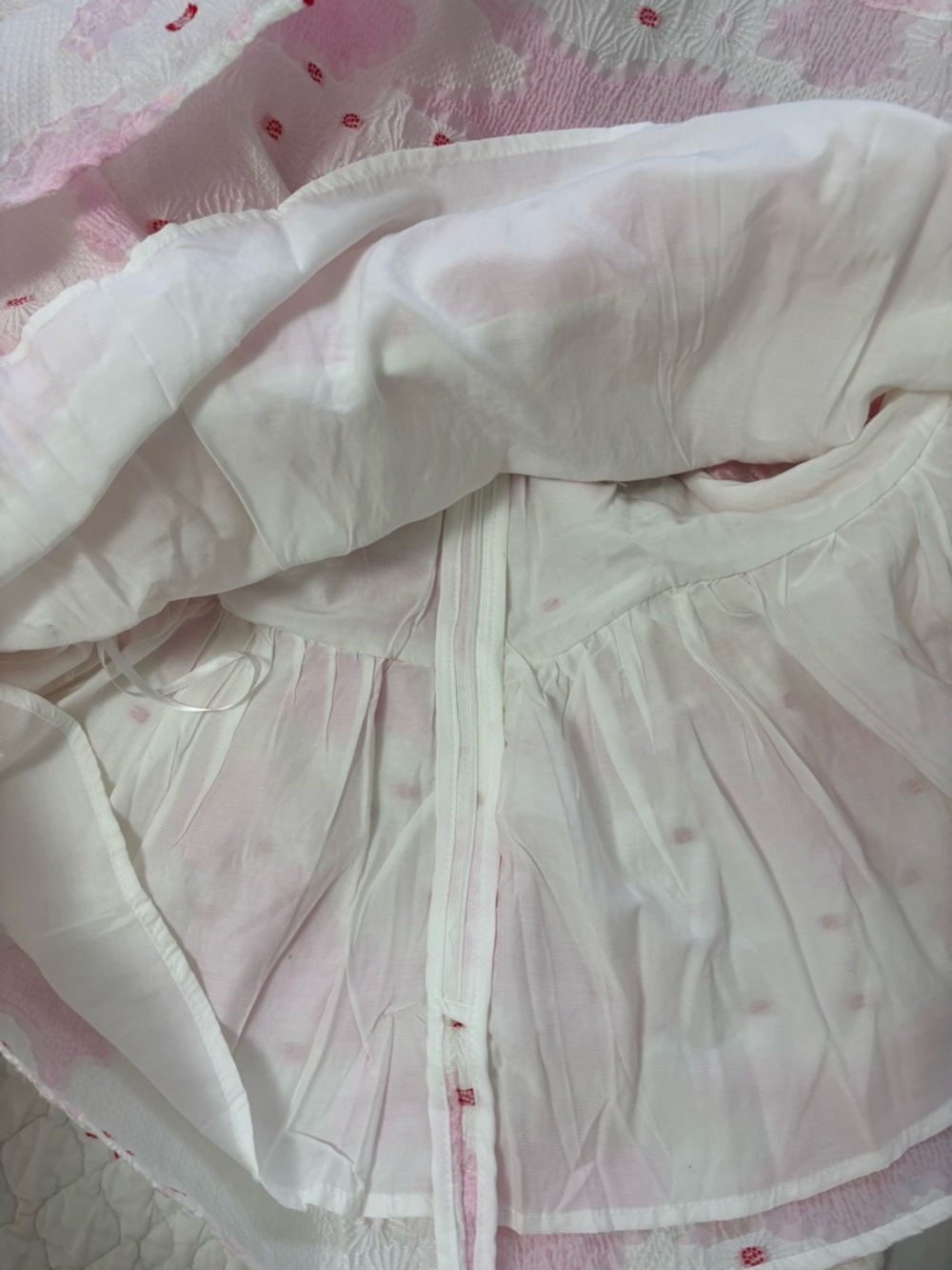 UrbanOutfitters DREAM sister Jane Venus Pink Puff-Sleeve  Jacquard Blouse - Picture 9 of 11